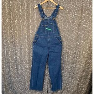 Vintage Key Imperial Denim Bib Overalls Workwear Farmer Utility Men's 34x29